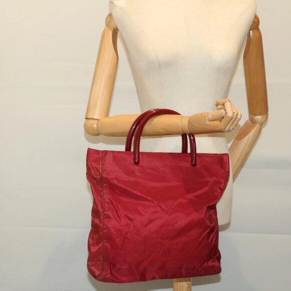 PRADA Hand Bag Nylon Red Auth - Picture 1 of 16